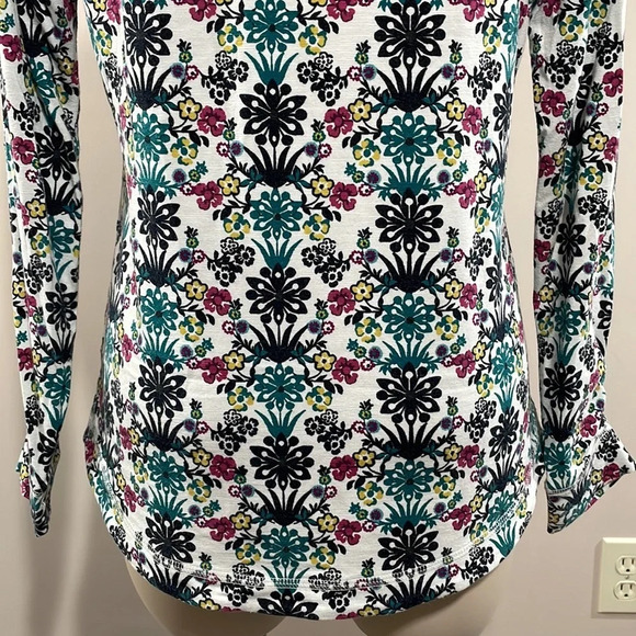 T by Talbots Long Sleeve Raglan Two Button Floral Knit Top MP - Picture 8 of 16